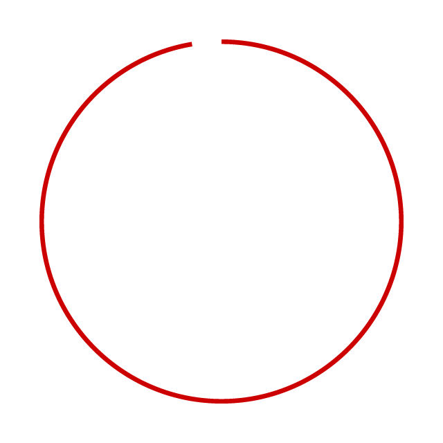 A circular pie chart displaying the value 97%