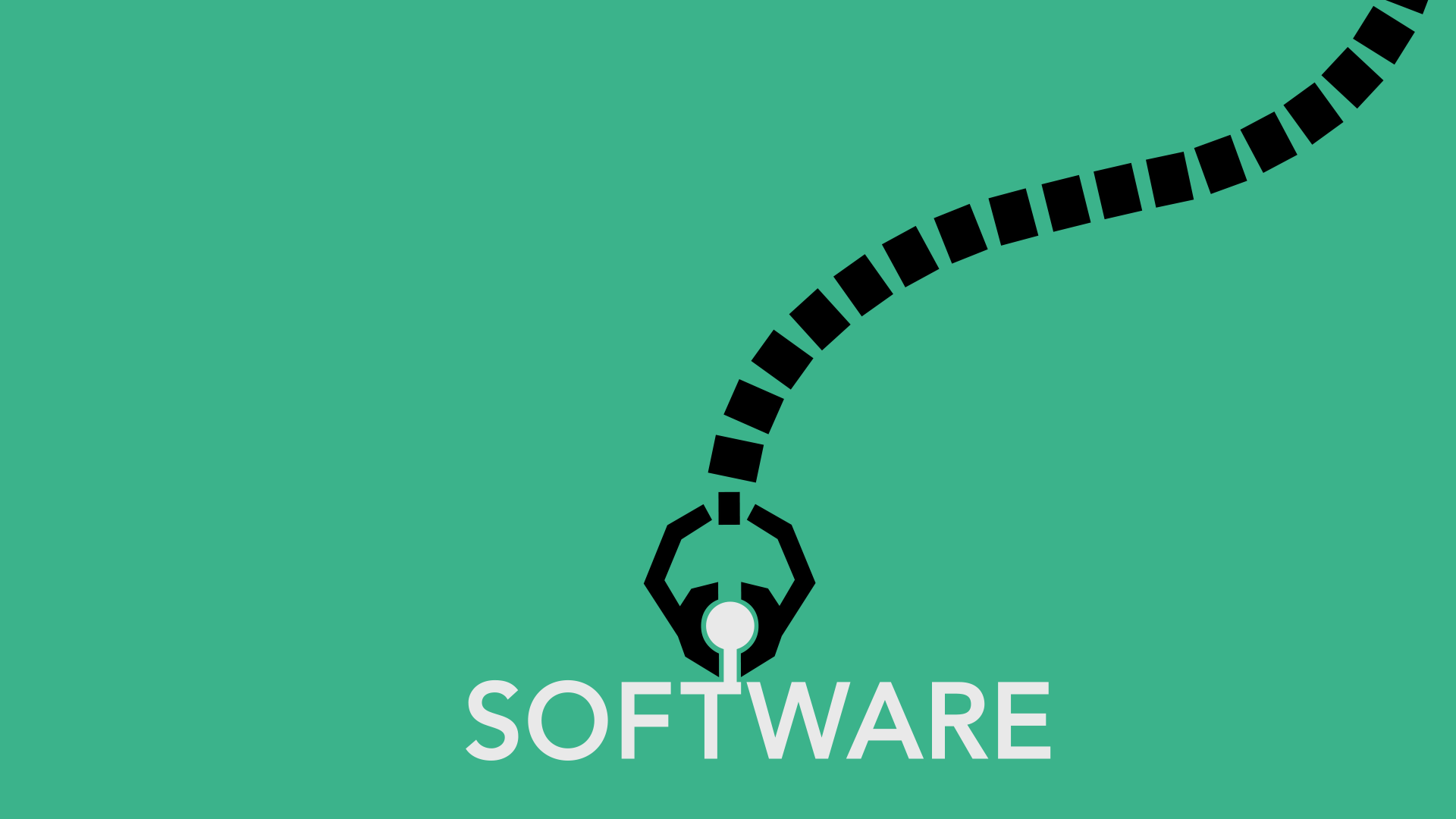 Stylized claw grasping handle attached to word SOFTWARE